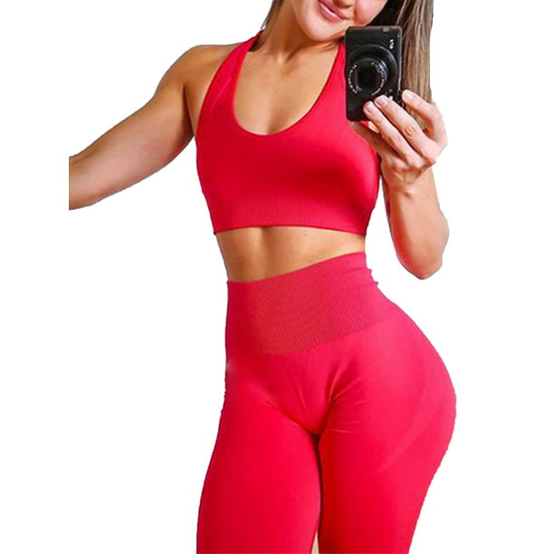 Yoga Sets Fitness Running Dancing Gym Sports Jumpsuit Workout Sportswear Suit 